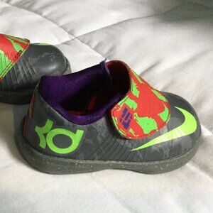 Nike KD VI (TD) Energy Cool Grey Electric Green Crimson Sneakers, Size 5c, VGUC!